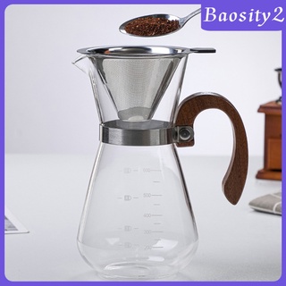[BAOSITY2] Pour Over Coffee Maker Carafe con filtro embudo Anti-quemaduras tetera tetera (4)