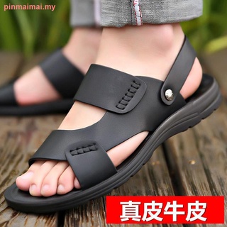 Los Hombres s Sandalias De Cuero 2021 Verano Nuevo casual Antideslizante De Doble Uso Zapatos De Playa Padre Desgaste Y Zapatillas Marea (3)