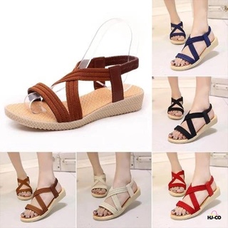 Women Comfy Flat Heel Sandals Cross Strap Upper Summer Ladies Breathable Sandals (1)