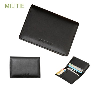 militie nuevo monedero moda clip de dinero cartera de identificación tarjeta de crédito negro bifold cuero genuino