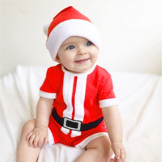 ropa de bebé recién nacido bebé niño niñas peleles+sombrero 2pcs trajes bebés bebé navidad santa claus trajes