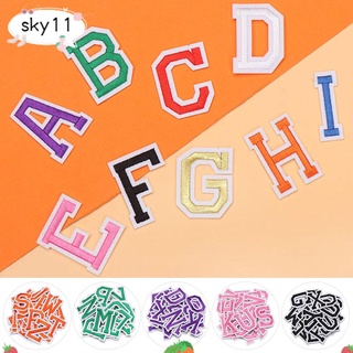 SKY 26Pcs Handcraft Alphabet Patch Embroidery Garment Applique Letters Patches Hat Badge Mixed Sewing Accessories Apparel Fabric Iron-on Clothing Stickers/Multicolor