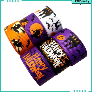 6Pcs 1\\\'\\\' Wide Halloween Ribbon Grosgrain Ribbons Gift Wrapping Holiday