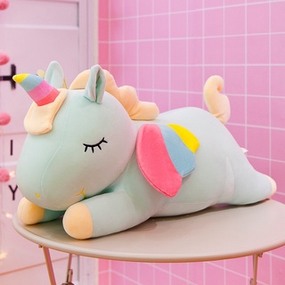 Lindo unicornio forma animales peluche juguetes suave arco iris ángel unicornio relleno almohada regalo para niños (8)