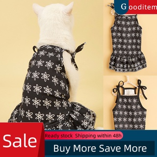 Gooditem vestido de perro impresión sin mangas poliéster de dos patas camisola mascota falda para el verano (1)