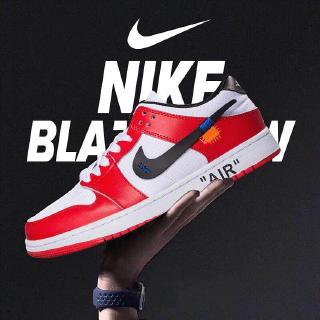 Nike Off-White X Air Jordan 1 Skate Sapatos Casuais Das Mulheres Dos Homens Tênis