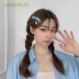 ARMENGOL Cute Korean Style Barrettes Sweet Women Hair Clip Cartoon Hairpin Letter Bangs Clip Headdress Lovely Alloy Simple Hair Accessories