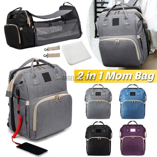 2 en 1 plegable bolsa de pañales para cama de bebé portátil cuna mochila de viaje/dormir