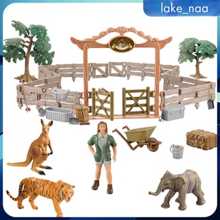 [Lake_Naa] juego de juguetes realistas de animales 24x juego de figuras de canguros de tigre elefante de la selva (3)