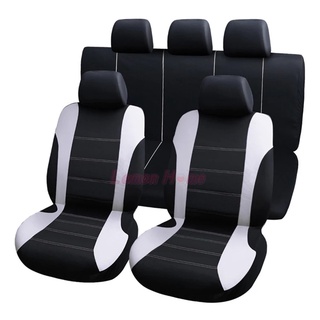 Lt- juego de fundas universales para asiento de coche azul gris/rojo 9 piezas fundas de asiento para cruces SUV sedanes