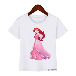 Moda nueva ropa de los niños t-shirt anime Frozen Anna Aisha impresión de dibujos animados niña camiseta de verano de manga corta casual ropa de niña top envío