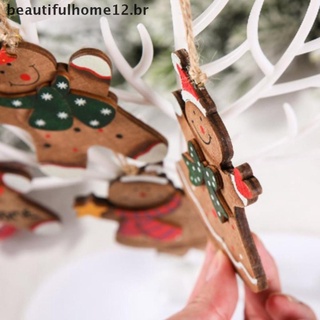 [beautifulhome12.br] 2022 colgante de pan de jengibre pintado de madera de navidad colgante de árbol de navidad decoración.