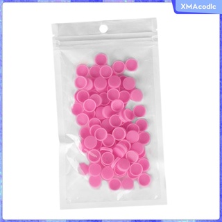100 lote de pestañas rosa injerto pegamento delay tazas paleta tapas 1 cm (1)