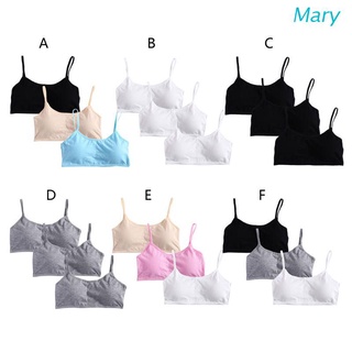 Mary 3 unids/lote sujetador de algodón suave sólido para niñas jóvenes/ropa interior transpirable para adolescentes