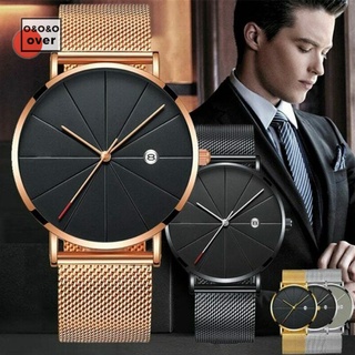 reloj de cuarzo ultra delgado minimalista con correa de acero inoxidable para hombre