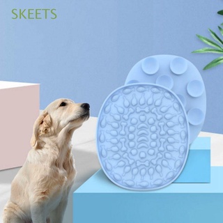 SKEETS Silicone Dog Lick Mat Sucker Pet Supplies Slow Food Plate Training Bathing Distraction Distracts for Dogs Suction Cups Pet Feeder/Multicolor