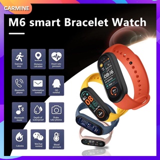 Reloj inteligente m6 pulsera Fitness rastreador de ritmo cardíaco de ritmo cardíaco Monitor de Color pantalla IP67 impermeable para teléfono móvil super mejorada reloj smartwatch m6 versión global reloj inteligente m6 Bluetooth 4.2 CARMINE