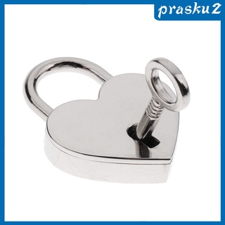 [Prasku2] set De 3 Mini candado con forma De corazón Vintage con cerradura Para llaves-plata M (1)