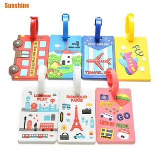 (Sunshine) Luggage Tags Labels Strap Name Address ID Suitcase Bag Baggage Travel Label Tag