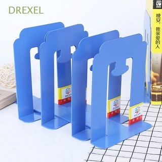 DREXEL Blue Books Holder Non Skid Desk Stands Bookends Creative Student Stationery School Office Supplies Iron Metal Simple Books Organizer/Multicolor