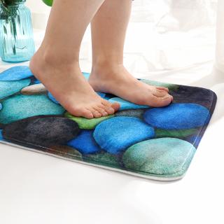 suer 3d impreso piso antideslizante piedra estilo impresión guijarros alfombra de baño (9)