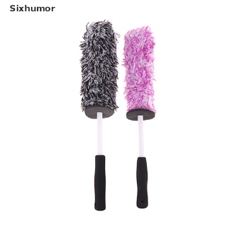 [sixhumor] cepillo de limpieza de ruedas de coche de microfibra de largo alcance de la llanta de la rueda de detalle cepillo co