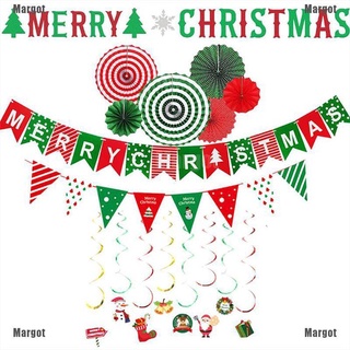 [Margot] Banderas de navidad para colgar banderas de árbol de navidad decoraciones guirnalda