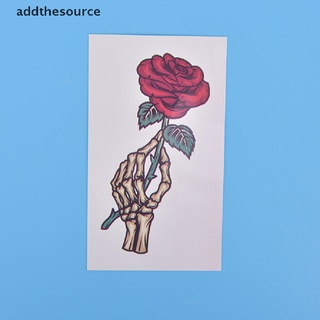[addthesource] calcomanías de tatuaje temporal impermeables hermosas flores rosa falso flash unisex hgdx