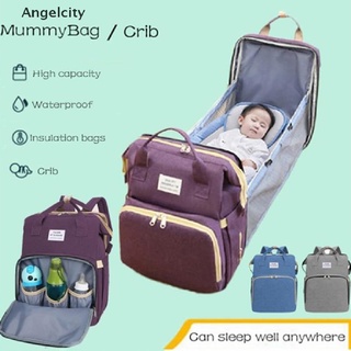 [Angelcity] Waterproof Mummy Bag Portable Portable Folding Crib Multi-function Baby Backpack .