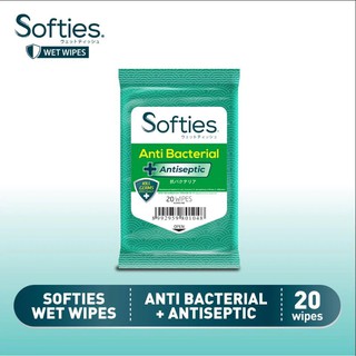 Softies toallitas húmedas antibacterianas + antisépticos 20 toallitas húmedas antibacterianas antibacterianas
