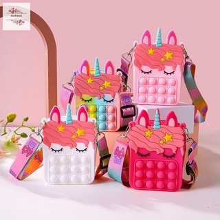 Nueva Bolsa de unicornio de unicornio de juguete simple Purse pumple Bolsa de unicornio antiestrés bolso de unicornio para niños