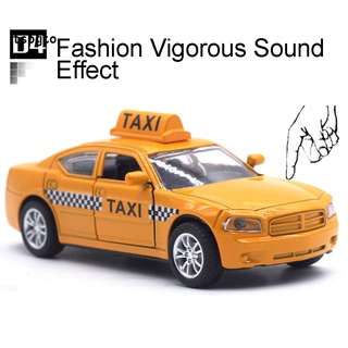 Ts 1/32 Diecast Alloy Taxi Pull Back Car Model with LED Sound Kids Education Toy (6)