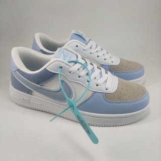 [JC] AF Air Force One cloud blue high and low casual Zapatos all-match Pequeños Blancos De Los Hombres
