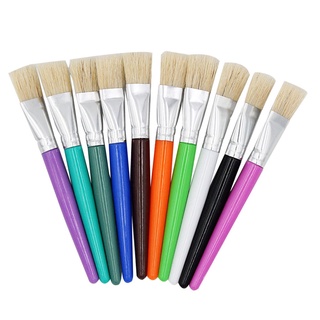 [Topmarket] 10 pzs/ 20 pinceles de pintura coloridas para niños/juego de pinceles de pintura para niños, pinceles redondos de cerdas planas (3)