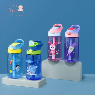 FULL1 BPA Free Kids Water Sippy Cup Portable Baby Feeding Cups Children's Cups With Straws Outdoor Cartoon Water Bottles Leakproof Kids Drinking Cup