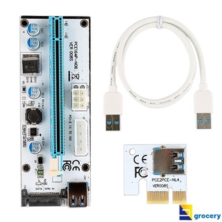 USB 3.0 PCI-E Express 1x A 16x Extensor Adaptador De Tarjeta SATA Cable De Alimentación De Comestibles
