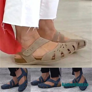 (laihot)Women Orthopedic Open Toe Sandals Vintage Anti-Slip Breathable Retro Shoes