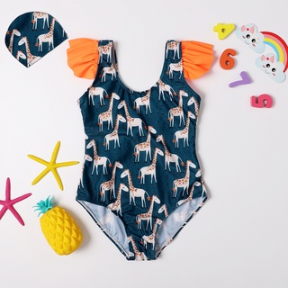 Toddler Baby Kids Girls Cartoon Deer One-Piece Swimsuit Bathing Beach Swimwear ♥sjaded♥