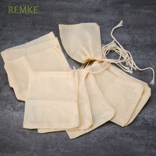 REMKE For Party Tea Wedding Home Supplies Cotton Pouch Reusable Sachet Bag Drawstring Bags Portable Food Packing Bags Tea Filter Natural Unbleached Food Grade Muslin Bag