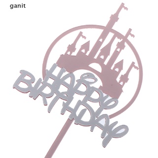 [ganit] decoración de tartas acrílicas castillos decoración de tarta feliz cumpleaños cupcake topper [ganit]