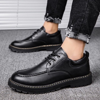 Botas oxford hombres cuero hecho Casual negro moda Formal botas para hombre 04tC