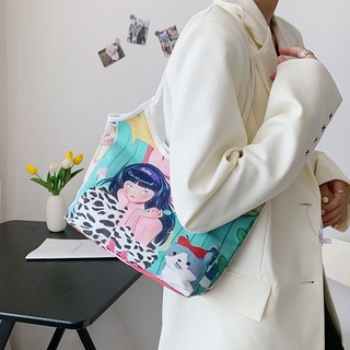 steelman señoras bolso de hombro coreano de dibujos animados bolso de lona bolso de las mujeres de viaje diario gato al aire libre casual bolsas de axilas (3)