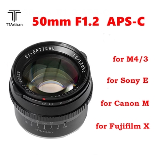 Ttartisan 50 mm F APS-C cámaras lente enfoque Manual MF para Sony E Fujifilm Fuji X Canon M EF-M M43 M4/3 montaje cámara sin espejo