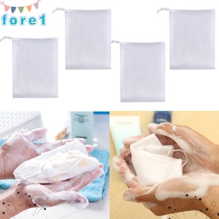 FORE Bathroom Soap Foaming Net Handmade Bundle Mouth Soap Mesh Bag Hot selling Bath Skin Hanging Facial Cleanser Washing Cleaning Tool