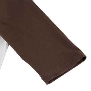 ✲Ey✥Camiseta de bloque de Color para mujer, adulto Casual manga larga cuello redondo jersey (marrón) (8)