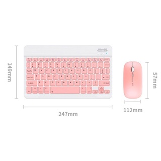 inalámbrico bluetooth teclado ratón conjunto recargable ipad tablet teclado teléfono 10 pulgadas redondo i8l8 (9)
