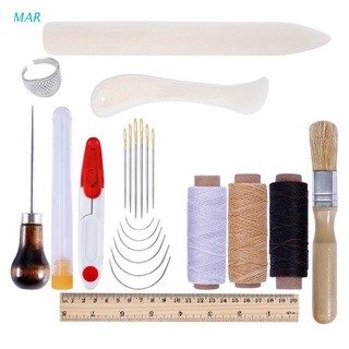 Mar 23pzs Kit De herramientas manuales Para trabajo De cuero De Costura De Costura Awl