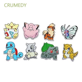 CRUMEDY Creativity Pokemon Cloth Patch Clothing Accesories Embroidery Patches Pikachu Clothes Stickers Iron on Patch Sew on Cute DIY Garment Decor Cartoon Applique Anime Cloth Patch (1)