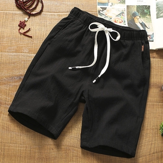 Pantalones Cortos Casuales De Verano Sueltos De Algodón Para Hombre De Playa Capris (3)