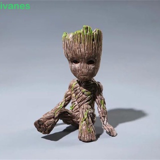 Ivanes para regalos Groot figura para niños juguete de acción figura árbol hombre Groot 6CM figura juguetes sentado vengadores modelo muñeca Mini Groot